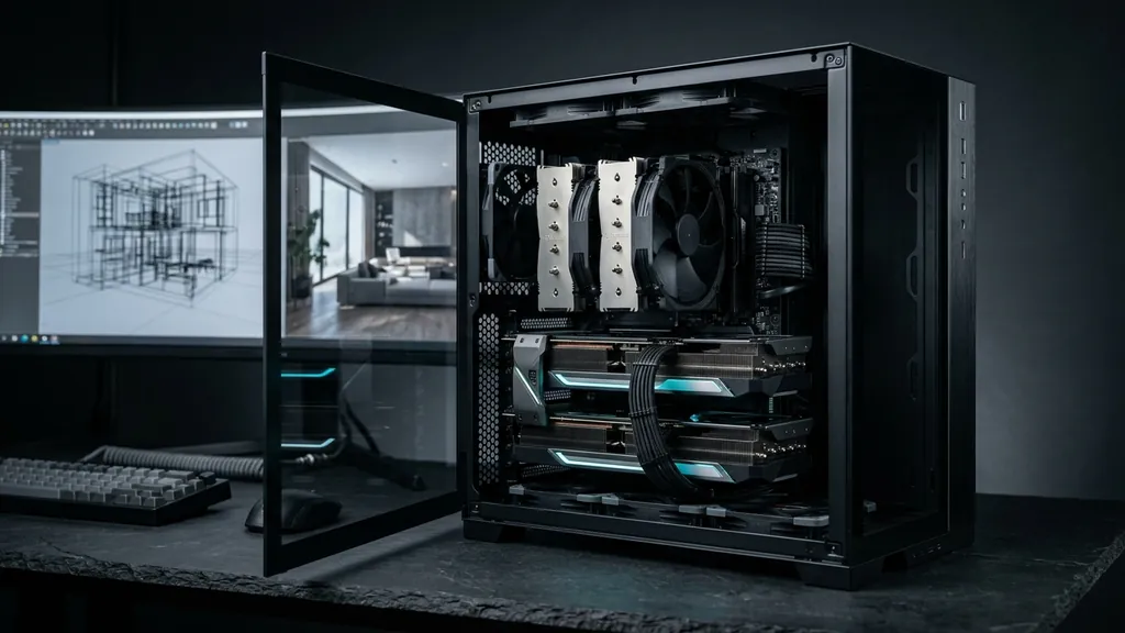 Bản vẽ thông số kỹ thuật và cấu tạo chuẩn: Xây Dựng Cấu Hình PC Workstation Render 3ds Max (V-Ray & Corona): Tối Ưu Số Nhân CPU, Xung Nhịp Và Dung Lượng RAM