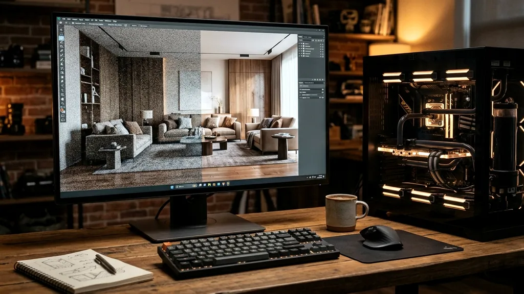 Sơ đồ minh họa luồng truyền tải dữ liệu và cấu hình tối ưu cho Tối Ưu Thông Số Render Setup Trong Chaos Corona